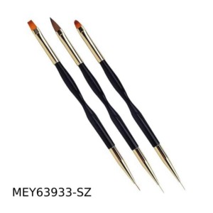 Kit 3 Pincel Duplo para Unhas