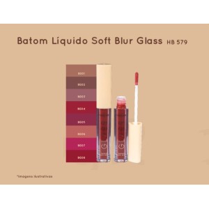 Kit 8 Batom Líquido Soft Blur Glass Ruby Rose