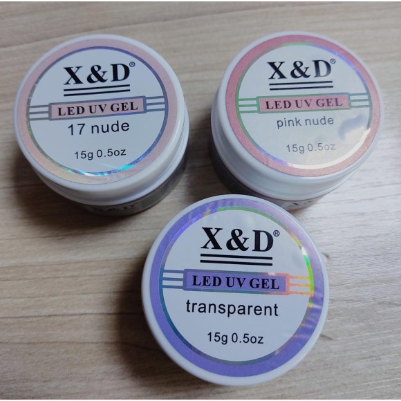 Kit 3 Led UV Gel para Unhas X&D Acrigel ou Fibra de Vidro