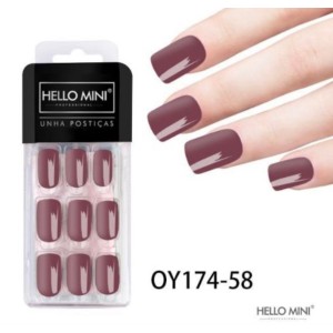 Kit Unhas Postiças Autocolantes c/ 24 Hello Mini OY174-58