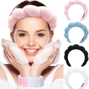 Kit Tiara e Faixa de Pulso p/ Skin Care e Maquiagem