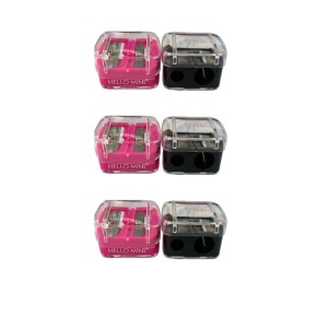 Kit 6 Apontador Duplo para Lápis Hello Mini