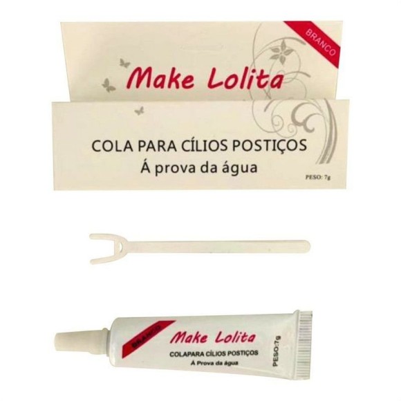 Cola Para cílios Postiços Branca a Prova D'água Make Lolita