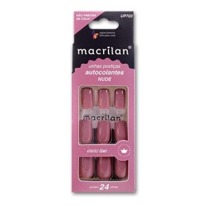 Unhas Postiças Autocolantes Nude Efeito Gel Macrilan