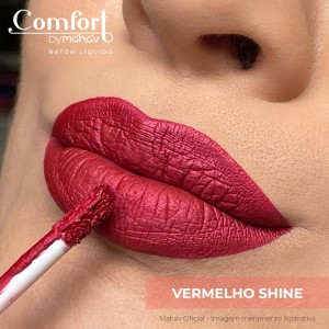Batom Líquido Comfort Mahav Vermelho Shine
