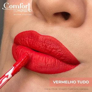 Batom Líquido Comfort Mahav Vermelho Tudo