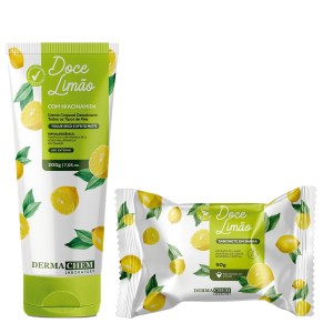 Kit 2 Creme e Sabonete Corporal Doce Limão Dermachem