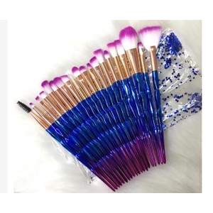 Kit 20 Pincel para Maquiagem c/ Glitter e Necessaire