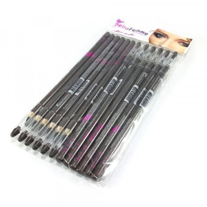 kit 12 Lápis de Olhos Marrom com Apontador Bella Femme BF10002