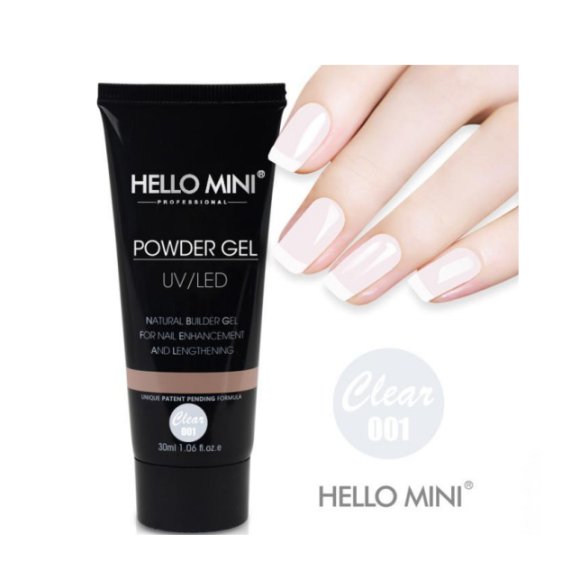 Gel Powder UV/LED Hello Mini - 01 Clear