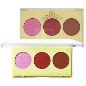 Paleta Contorno Iluminador Blush 3 cores Phállebeauty