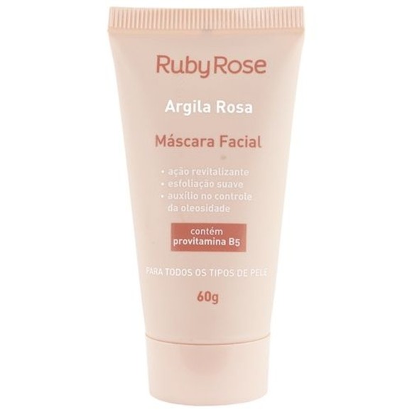 Máscara Facial Argila Rosa Ruby Rose 60 g