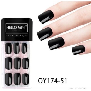 Kit Unhas Postiças Autocolantes c/ 24 Hello Mini OY174-51