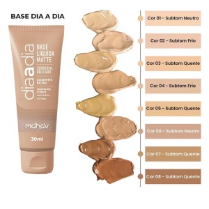 Base Líquida Matte Dia a Dia Cor 02 Mahav