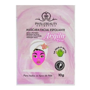 Máscara Facial Esfoliante Argila Rosa Phállebeauty 10 ml