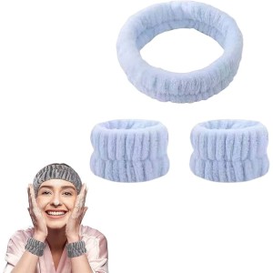 KIT 12 FAIXA FACIAL PELÚCIA TOALHA + 12 PARES WASHBAND