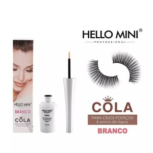 Cola para Cílios Postiços Branca a Prova D'água Hello Mini