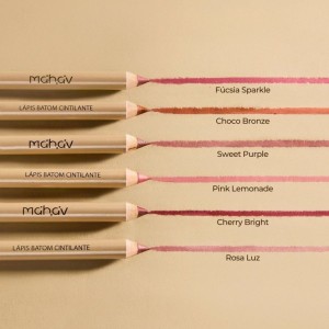 Kit 6 Lápis Batom Cintilante Lip Fusion Dia a Dia Mahav