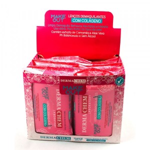 Box 12 Lenço Demaquilante Colágeno Dermachem Make Out 25 un cada