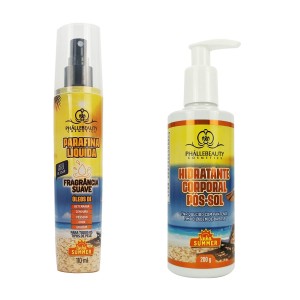 Kit 2 Parafina Líquida + Hidratante Corporal Pós Sol Phállebeauty Linha Summer